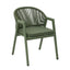 Green Rattan Outdoor Dining Chair - Sand Green Cushion (Set of 2)