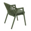 Green Rattan Outdoor Dining Chair - Sand Green Cushion (Set of 2)