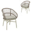 Taupe Rattan Outdoor Dining Chair - Beige Cushion (Set of 2)