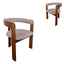 Distressed Walnut Dining Armchair - California Taupe (Set of 2)