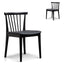 - Dining chair - Solid timber and Black PU (Set of 2)