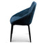 Dining Chair - Navy Blue Velvet with Black Legs (Set of 2)