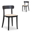 Rattan Dining Chair - Black with Natural Seat (Set of 2)