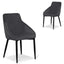 Dining Chair - Grey Velvet in Black Legs (Set of 2)
