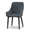 Fabric Dining Chair - Grey Velvet in Black Legs (Set of 2)