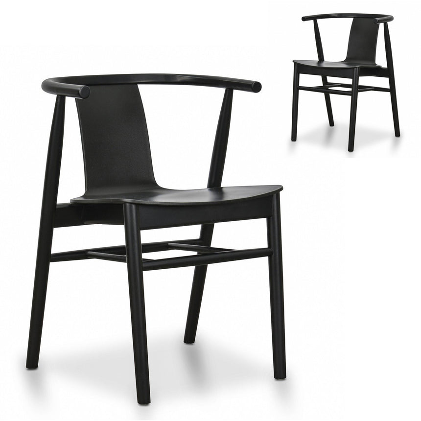 Dining Chair - Black Shell - Black Seat (Set of 2)