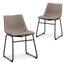 Fabric Dining Chair - Brown Grey (Set of 2)