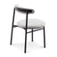 Fabric Dining Chair - Silver Grey with Black Legs (Set of 2)