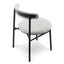 Fabric Dining Chair - Silver Grey with Black Legs (Set of 2)