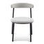 Fabric Dining Chair - Silver Grey with Black Legs (Set of 2)
