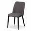 Fabric Dining Chair - Dark Grey with Black Legs (Set of 2)