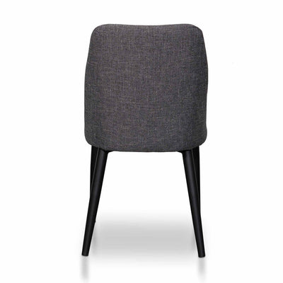 Fabric Dining Chair - Dark Grey with Black Legs (Set of 2)