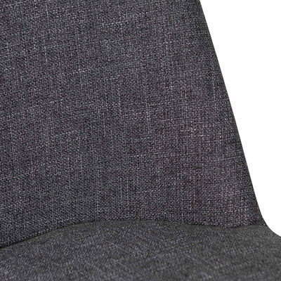 Fabric Dining Chair - Dark Grey with Black Legs (Set of 2)