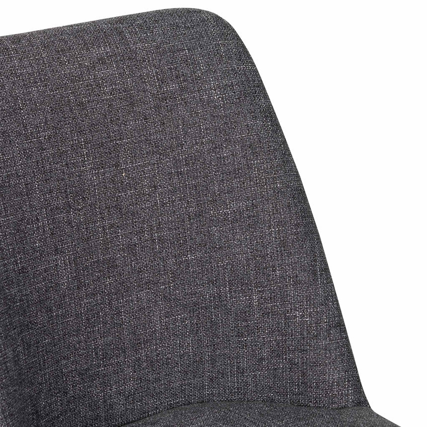 Fabric Dining Chair - Dark Grey with Black Legs (Set of 2)