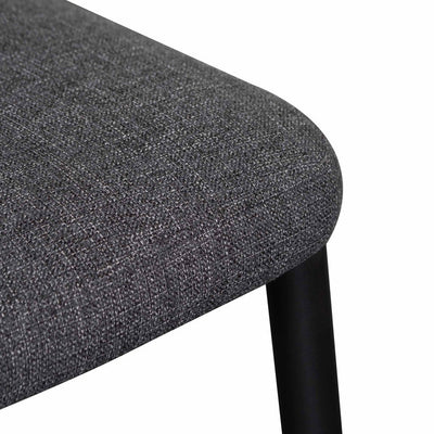 Fabric Dining Chair - Dark Grey with Black Legs (Set of 2)