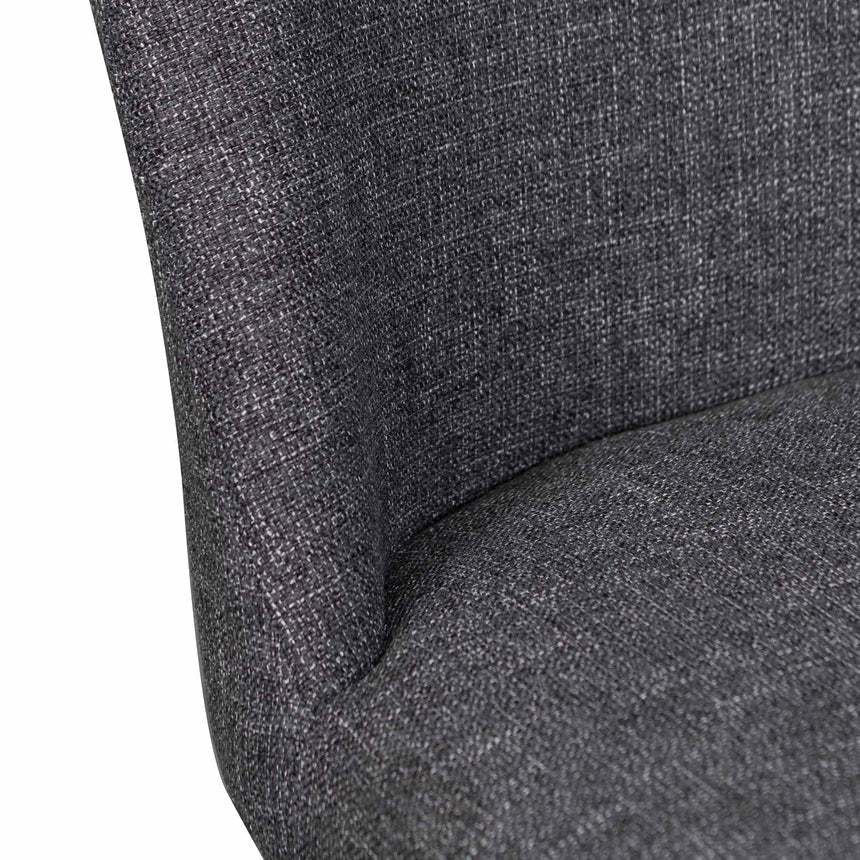 Fabric Dining Chair - Dark Grey with Black Legs (Set of 2)