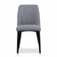 Fabric Dining Chair - Pebble Grey in Black Legs (Set of 2)