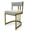 Silver Grey Boucle Dining Chair - Golden Base