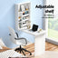 Computer Desk Bookshelf Wall Mount White
