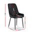 Artiss 2x Dining Chairs Retro PU Leather Kitchen Lounge Cafe Accent Chair Black