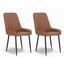 Artiss 2x Dining Chairs Retro PU Leather Kitchen Lounge Cafe Accent Chair Brown