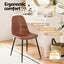 Artiss 4x Dining Chairs Retro PU Leather Kitchen Lounge Cafe Accent Chair Brown
