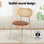 Artiss 2x Dining Chairs PU Leather Rattan Kitchen Lounge Cafe Accent Chair Brown