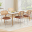 Artiss 4x Dining Chairs PU Leather Rattan Kitchen Lounge Cafe Accent Chair Brown