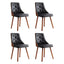 1 Set of 4 Artiss Dining Chairs Black PU