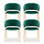 Artiss Dining Chairs Set of 4 Velvet Hollow Armchair Green