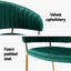 Artiss Dining Chairs Set of 4 Velvet Hollow Armchair Green