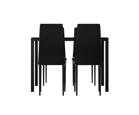 Artiss Dining Chairs and Table Dining Set 4 Chair Set Of 5 Black