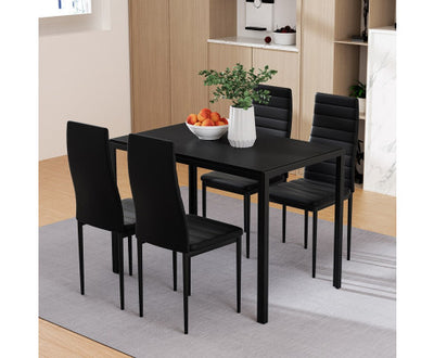 Artiss Dining Chairs and Table Dining Set 4 Chair Set Of 5 Black