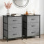 Set of 2 Chest of 3 Drawers Storage Dresser Tallboy Grey
