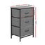 Set of 2 Chest of 3 Drawers Storage Dresser Tallboy Grey