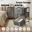 Set of 2 Chest of 3 Drawers Storage Dresser Tallboy Grey