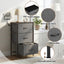 Set of 2 Chest of 3 Drawers Storage Dresser Tallboy Grey