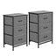 Set of 2 Chest of 3 Drawers Storage Dresser Tallboy Grey