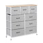 Chest of 9 Drawers Storage Dresser Tallboy Light Grey