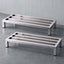 Giantz 60x25cm Dunnage Rack 2-Pack Stainless Steel Kitchen Floor Stand
