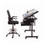 Drawing Table with Ergonomic Office Chair, Drafting Tables with Tempered Glass Desktop, Removable Drawers, Drafting Stool with Height Adjustable for Artwork Painting Studio