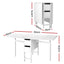 Artiss Dining Table and Chairs Set 5pcs Foldable with 2 Drawers Black and White