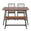 Artiss Dining Table and Chairs Set of 4 Bench Kitchen Furniture Rustic Brown