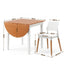 Dining Table and Chairs Set 5PCS, 75-110cm Drop-Leaf Table, with 4 Dining Chairs White Wooden, 4 Seater Dining Table Set for Kitchen, Apartment, Café