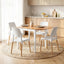 Dining Table and Chairs Set 5PCS, 75-110cm Drop-Leaf Table, with 4 Dining Chairs White Wooden, 4 Seater Dining Table Set for Kitchen, Apartment, Café