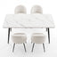 1 Artiss Dining Table and 4 Chairs Set White Marble Style