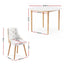 Dining Table and Chairs Set 5PCS Round 4 PU Leather Seater Dining Set White