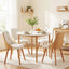 Dining Table and Chairs Set 5PCS Round 4 PU Leather Seater Dining Set White