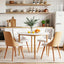 Dining Table and Chairs Set 5PCS Round 4 PU Leather Seater Dining Set White