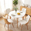 Dining Table and Chairs Set 5PCS Round 4 PU Leather Seater Dining Set White